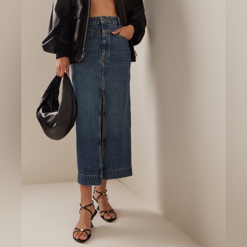 Khaite Neer Jean Denim Midi Skirt Size 29 - Picture 10 of 10